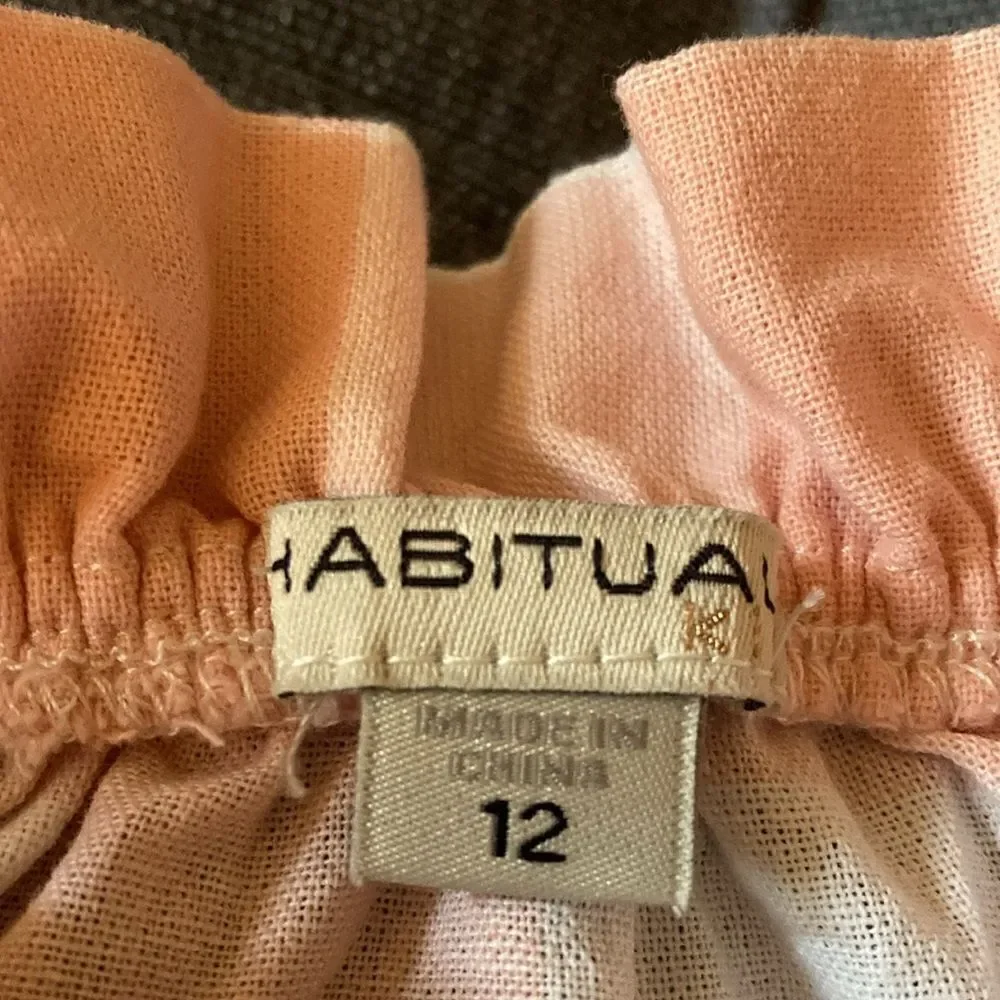 Habitual Kids Girls’ Puff Sleeve Pink Gingham Top. Size 12